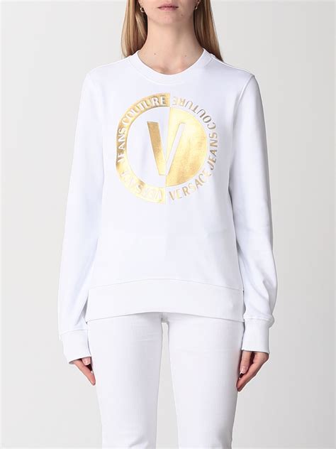 versace jeans couture white sweatshirt|Versace Jeans Couture outlet.